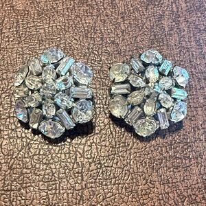 Sparkling Clear Crystal Cluster Clip-On Earrings